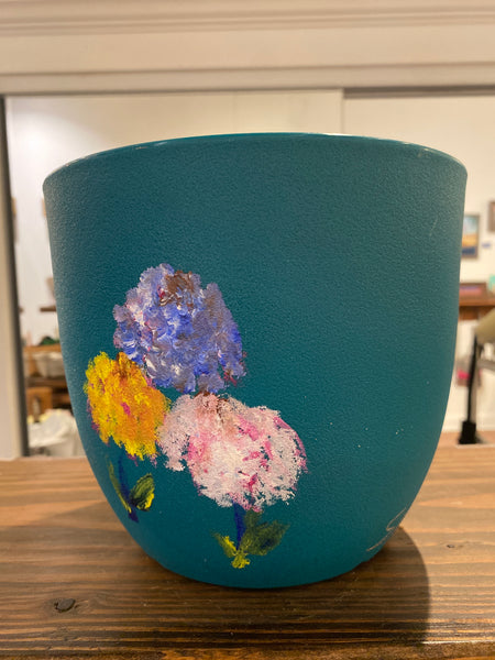 Hand-painted Flowered Planters