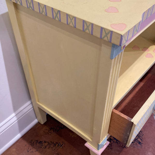 Hand-Paintee Pastel End Table