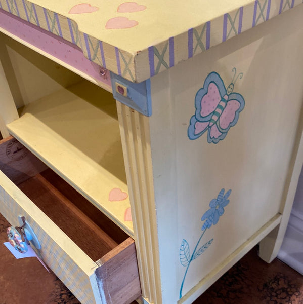 Hand-Paintee Pastel End Table