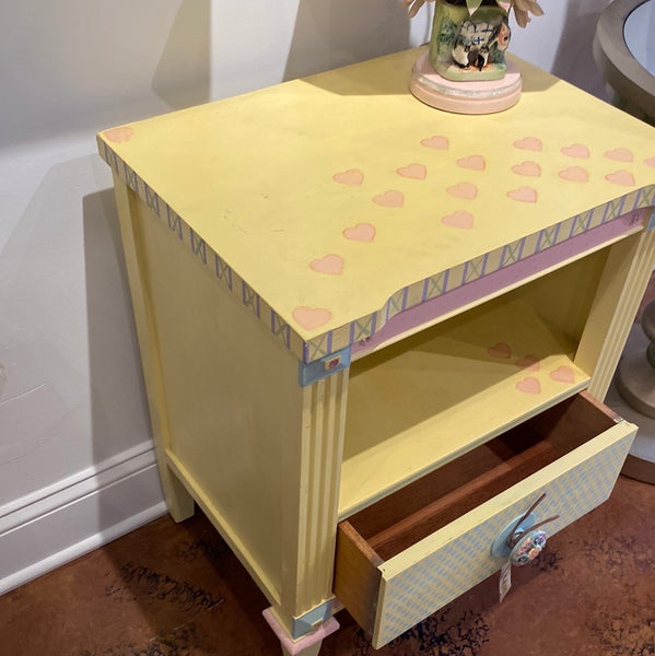 Hand-Paintee Pastel End Table