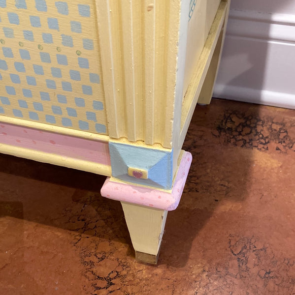 Hand-Paintee Pastel End Table