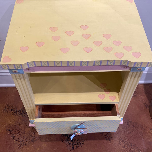 Hand-Paintee Pastel End Table
