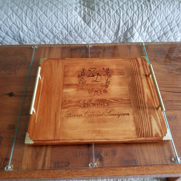Wine Serving Trays - Red Bank Artisan Collective jewelry art vintage recycled Serving Tray, Satterfield Originals