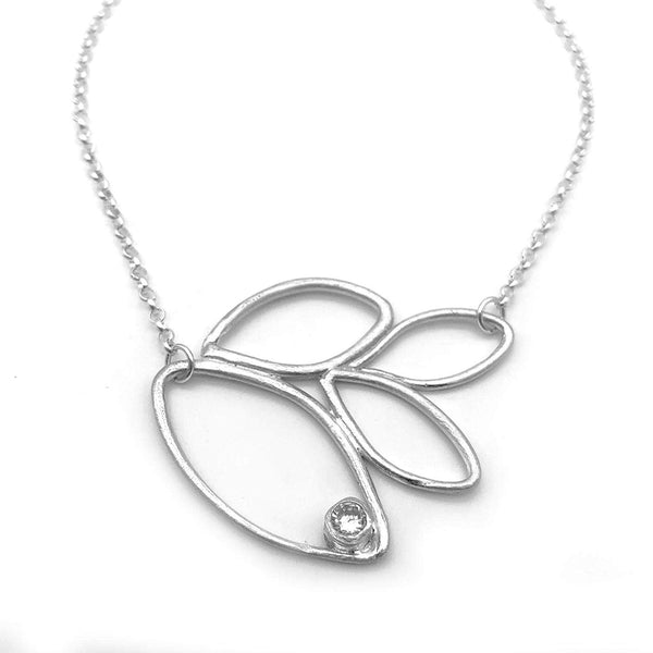 Nature-Inspired Pure Silver Leaf Necklace