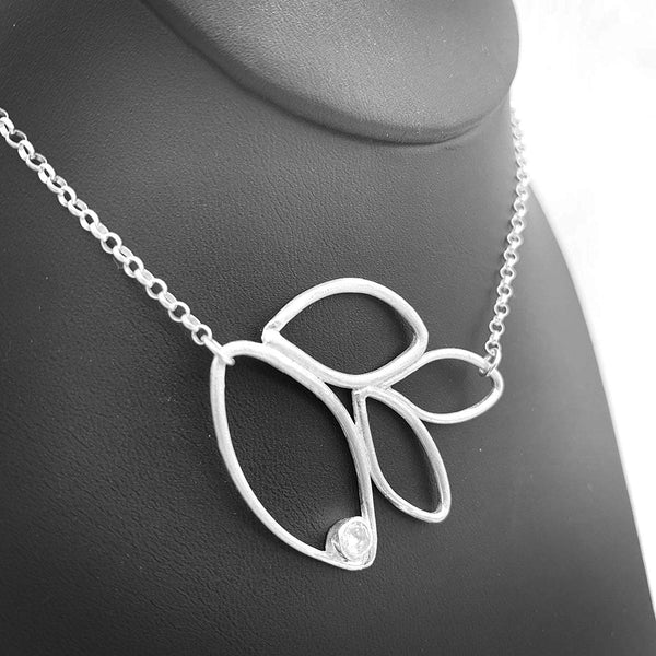 Nature-Inspired Pure Silver Leaf Necklace