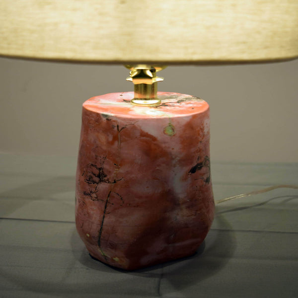 Small saggar fired lamp with shade created by Jane Kleiman Red Bank, NJ