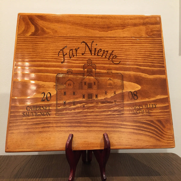 Far Niente 2008 placemat and cheese board created by Satterfield Originals