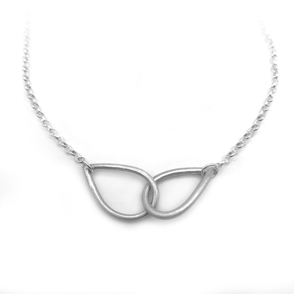 Sterling Silver Connecting Teardrop Necklace Infinity Jewelry
