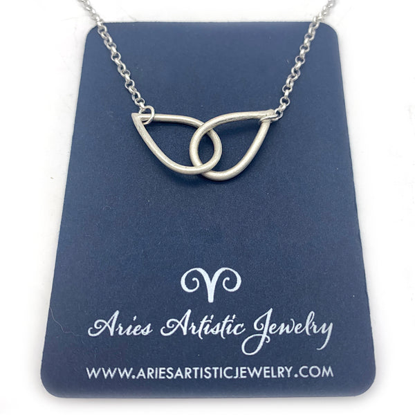 Sterling Silver Connecting Teardrop Necklace Infinity Jewelry
