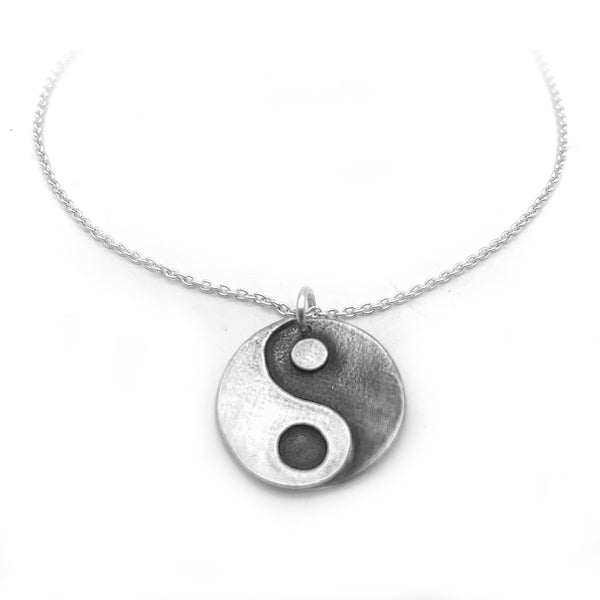 Sterling Silver Spiritual Necklace with Yin Yang Pendant