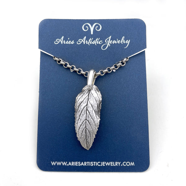 Mint Leaf Necklace Nature Jewelry