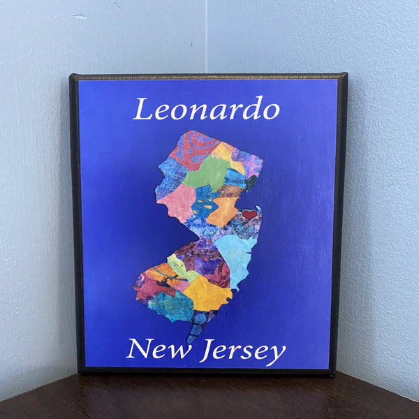 Mixed Media art on canvas of your favorite New Jersey town created by NJ artist