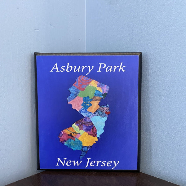 Mixed Media art on canvas of your favorite New Jersey town created by NJ artist
