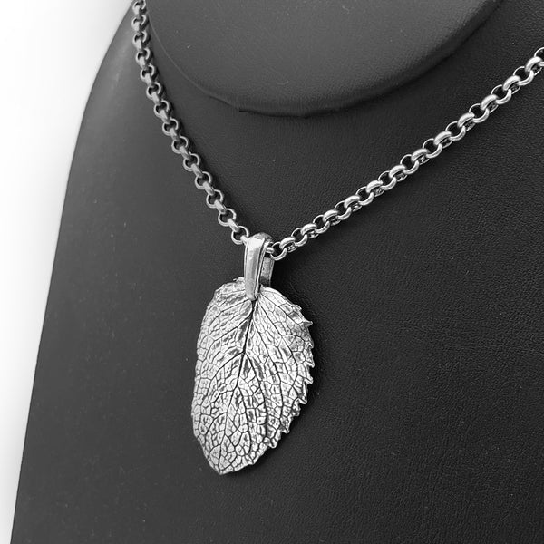 Spearmint Leaf Necklace Nature Jewelry