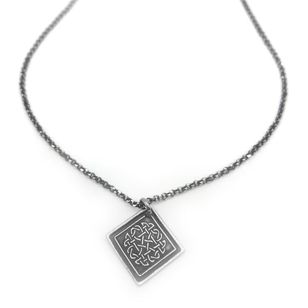 Sterling Silver Diamond Shaped Celtic Knot Necklace