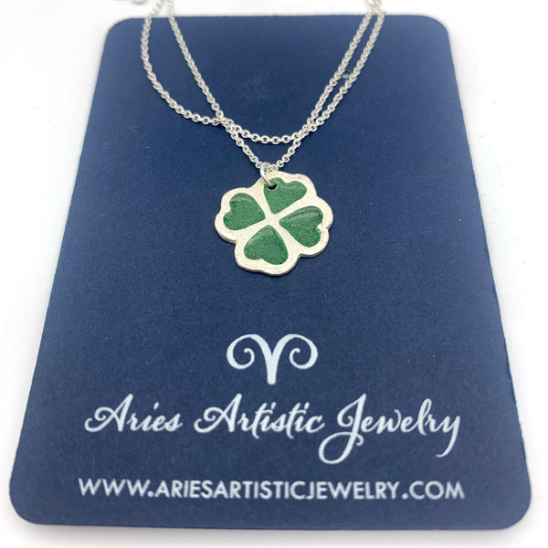 Sterling Silver Green Clover Leaf Bracelet