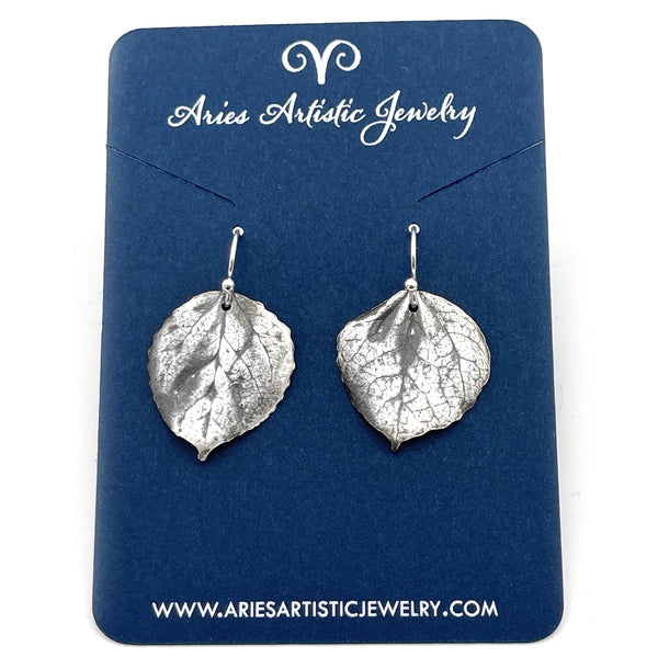 Sterling Silver Aspen Leaf Earrings