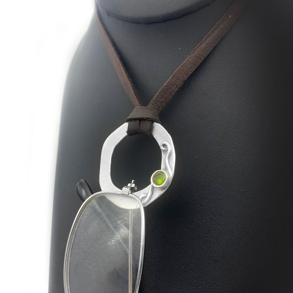 Eyeglass Holder Sterling Silver Peridot Necklace