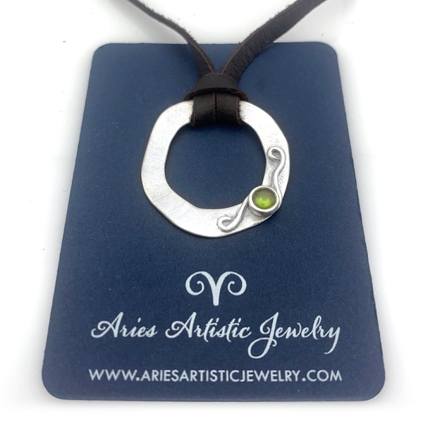 Eyeglass Holder Sterling Silver Peridot Necklace