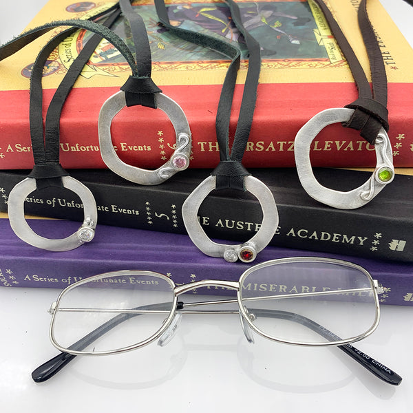 Sterling Silver Eyeglass Holder Necklace with Adjustable Slide