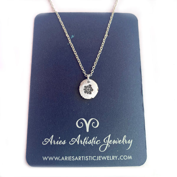 Pure Silver Flower Necklace Nugget Nature Jewelry