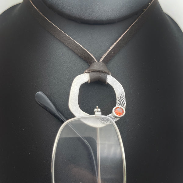 Small Eyeglass Holder Sterling Silver Necklace Eyeglass Loop