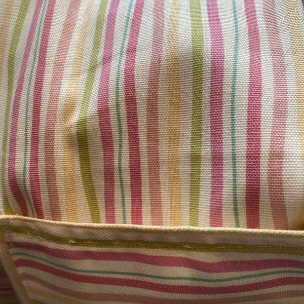 Spring stripes fabric apron created by NeSt Creations of Central NJ 