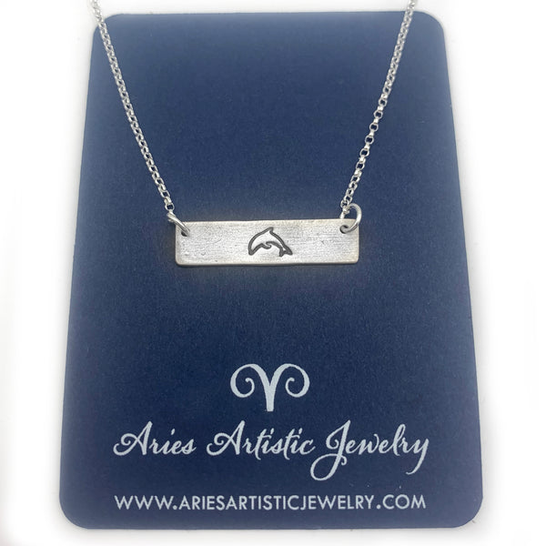 Dolphin Symbol Bar Necklace