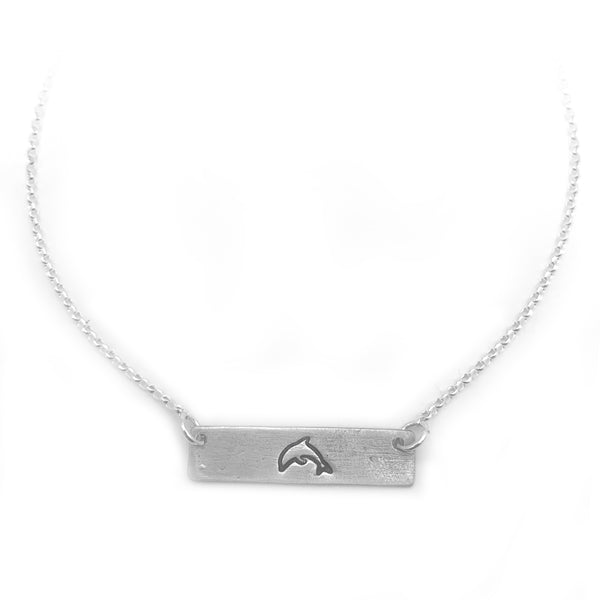 Dolphin Symbol Bar Necklace