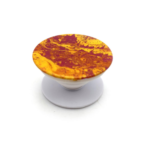 Hydro Dipped Custom Phone Grip Swirls in Orange Red & Yellow