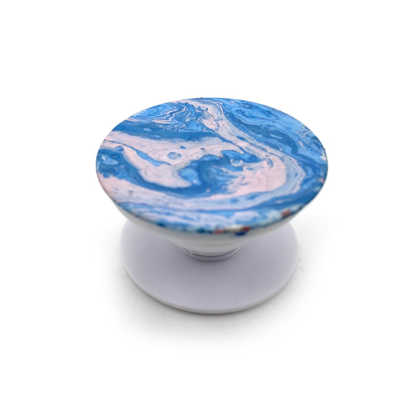 Hydro Dipped Custom Phone Grip Swirls in Blue & White