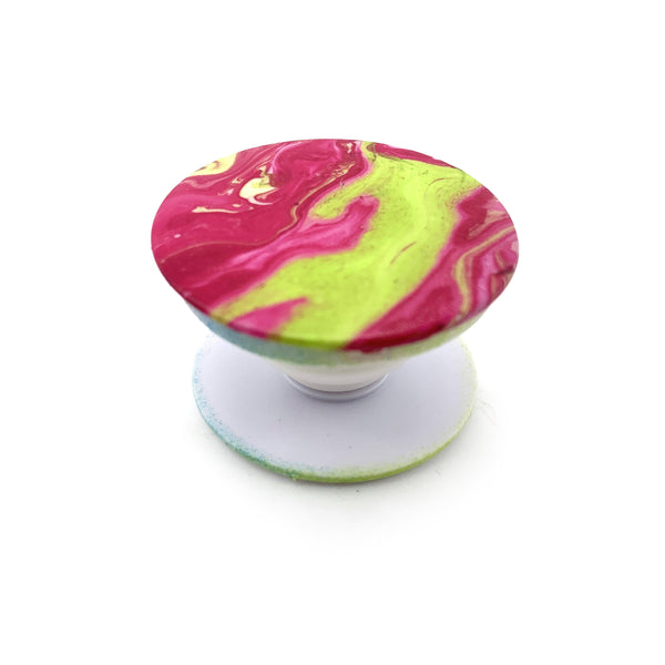 Hydro Dipped Custom Phone Grip Swirls in Red & Green Lime