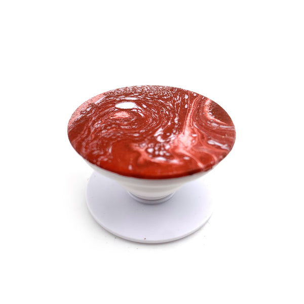 Hydro Dipped Custom Phone Grip Swirls in Red and & White