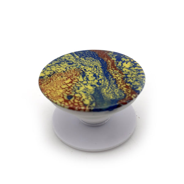 Hydro Dipped Custom Phone Grip Swirls in Yellow Blue & Red