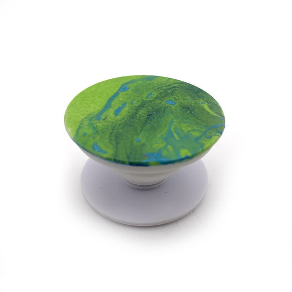 Hydro Dipped Custom Phone Grip Swirls in Green & Blue