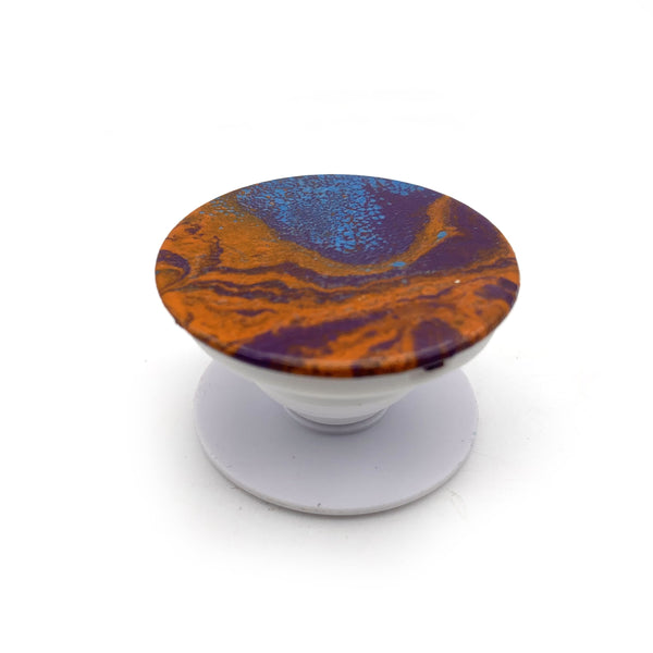 Hydro Dipped Custom Phone Grip Swirls in Orange Blue & Purple