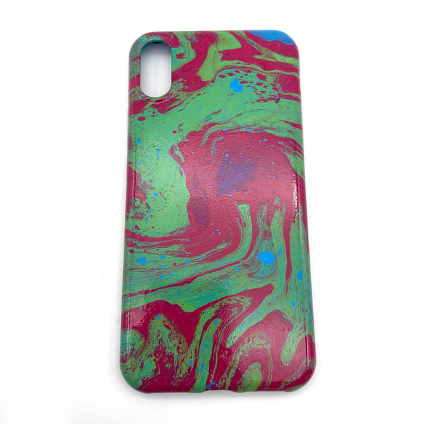 Hydro Dipped Phone Cases in Magenta Green and Blue - iPhone X and XS