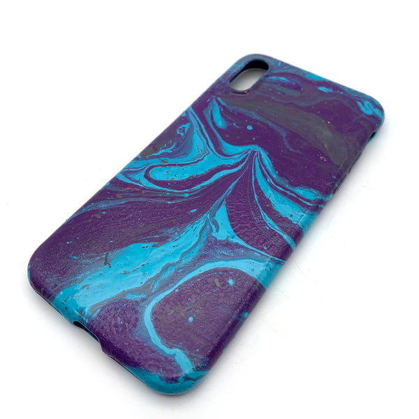 Hydro Dipped Phone Cases in Purple Blue and Gray - iPhone X and XS