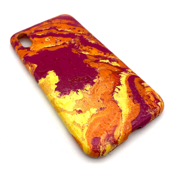 Hydro Dipped Phone Cases in Red Orange and Yellow - iPhone X and XS