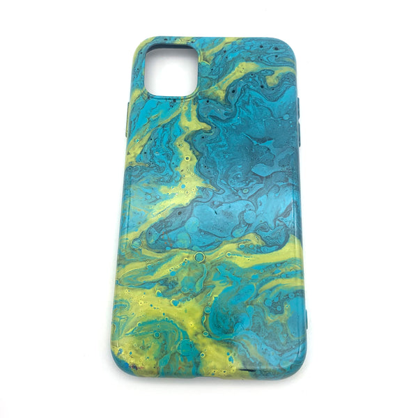 Hydro Dipped Phone Cases in Aqua Yellow and Black - iPhone 11