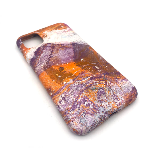 Hydro Dipped Phone Cases in Orange White and Purple   - iPhone 11