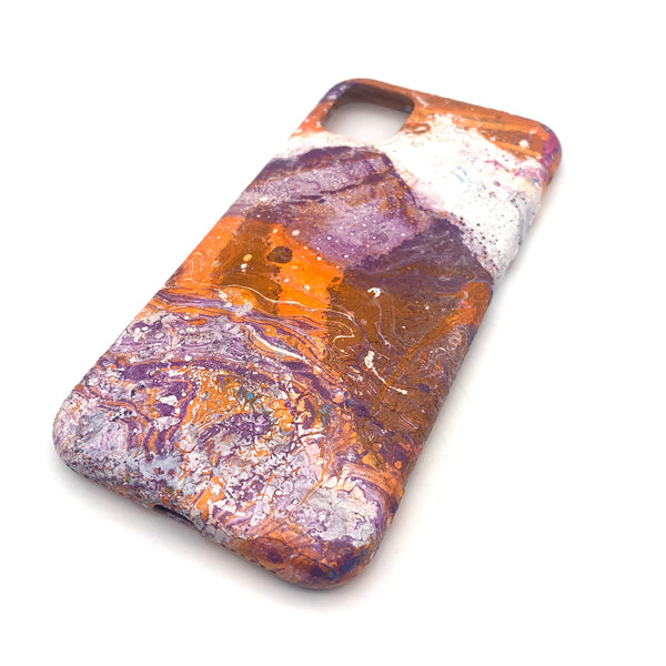 Hydro Dipped Phone Cases in Orange White and Purple   - iPhone 11