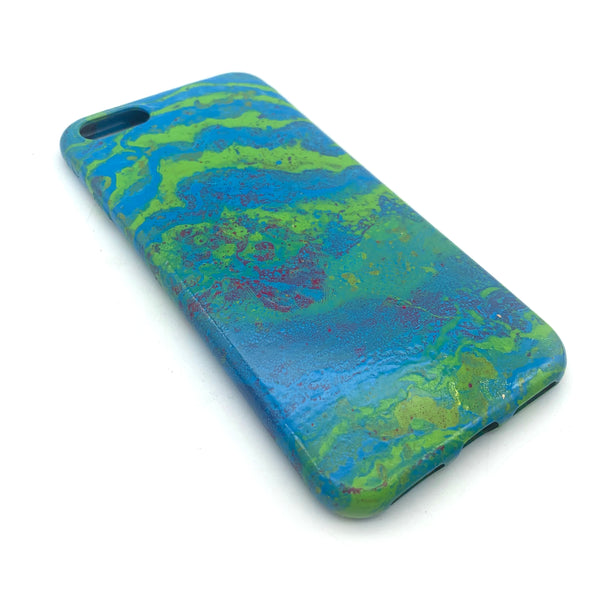 Hydro Dipped Phone Cases in Blue and Green Lime- iPhone 7, iPhone 8, iPhone SE (2020)