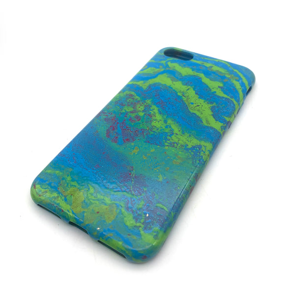 Hydro Dipped Phone Cases in Blue and Green Lime- iPhone 7, iPhone 8, iPhone SE (2020)