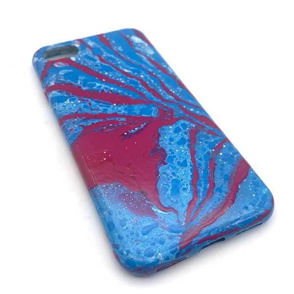 Hydro Dipped Phone Cases in Blue Magenta and White- iPhone 7, iPhone 8, iPhone SE (2020)