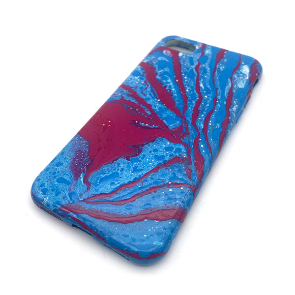 Hydro Dipped Phone Cases in Blue Magenta and White- iPhone 7, iPhone 8, iPhone SE (2020)