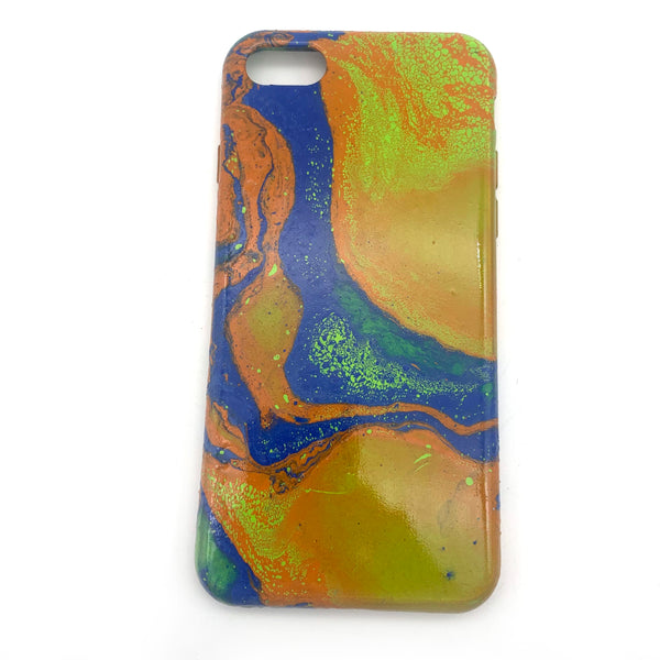 Hydro Dipped Phone Cases in Orange Lime and Blue - iPhone 7, iPhone 8, iPhone SE (2020)