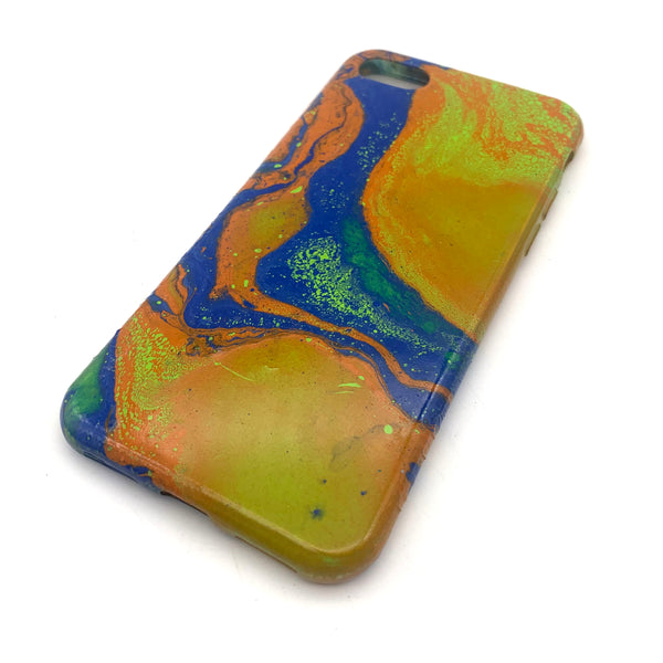 Hydro Dipped Phone Cases in Orange Lime and Blue - iPhone 7, iPhone 8, iPhone SE (2020)
