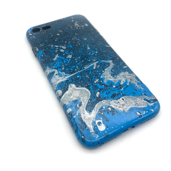 Hydro Dipped Phone Cases in Blue Silver Black and White - iPhone 7, iPhone 8, iPhone SE (2020)