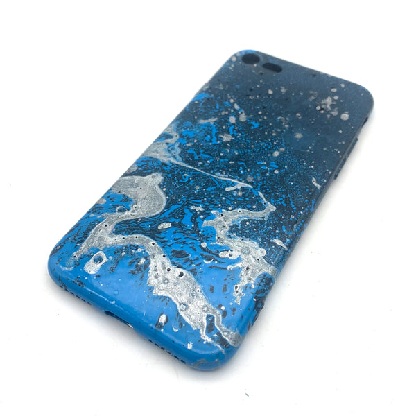 Hydro Dipped Phone Cases in Blue Silver Black and White - iPhone 7, iPhone 8, iPhone SE (2020)
